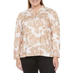 NWT Liz Claiborne Long Sleeve Blouse - Caramel Floral - Size 4X